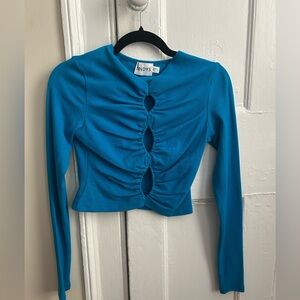 SNDYS Women's Blue Ruched Top